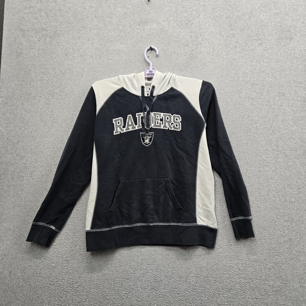 Las Vegas Raiders Women Hoodie L Black Unknown Brand Colorblock Fleece Team